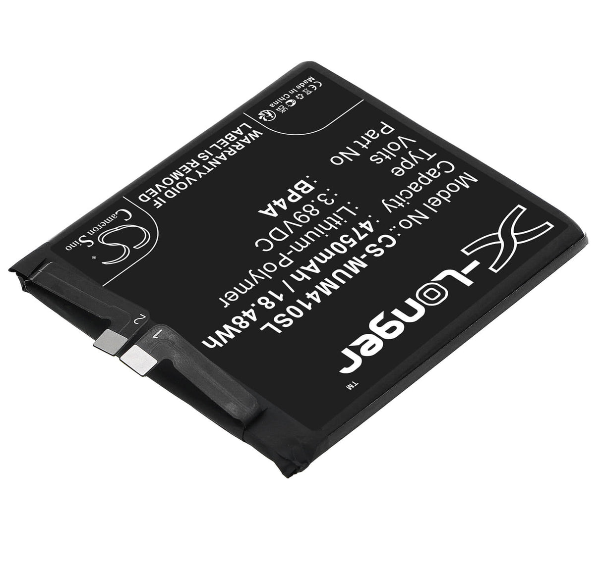 3.89V, Li-Polymer, 4750mAh, SmartPhone battery fits Xiaomi, Bp4a, 12s Ultra, 2203121c, 18.48Wh Mobile, SmartPhone Cameron Sino Technology Limited (Smartphone)