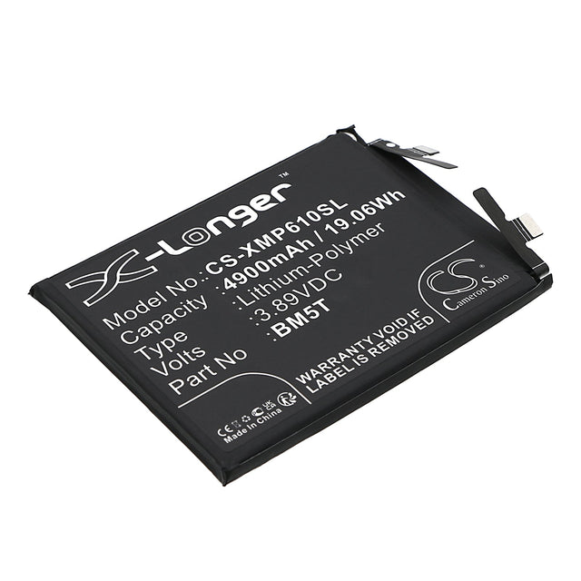 3.89V, Li-Polymer, 4900mAh, SmartPhone battery fits Poco, Xiaomi, Bm5t, X6 Pro, 19.06Wh Mobile, SmartPhone Cameron Sino Technology Limited (Smartphone)