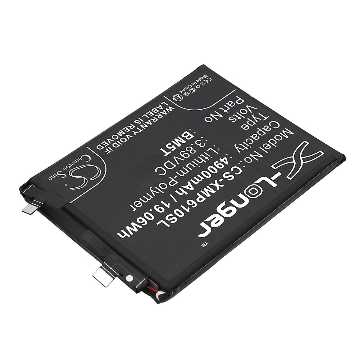 3.89V, Li-Polymer, 4900mAh, SmartPhone battery fits Poco, Xiaomi, Bm5t, X6 Pro, 19.06Wh Mobile, SmartPhone Cameron Sino Technology Limited (Smartphone)