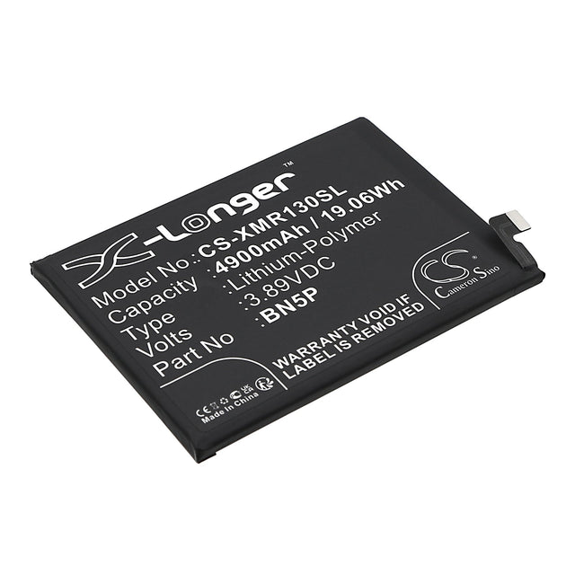 3.89V, Li-Polymer, 4900mAh, SmartPhone battery fits Redmi, Bn5p, 23090ra98c, Note 13, 19.06Wh Mobile, SmartPhone Cameron Sino Technology Limited (Smartphone)