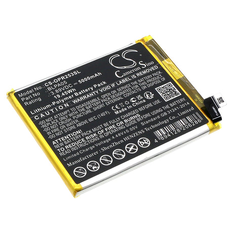 3.89V, Li-Polymer, 5000mAh, SmartPhone battery fits Oppo, Blpa05, Cph2531, Reno 10 5g, 19.45Wh Mobile, SmartPhone Cameron Sino Technology Limited (Smartphone)