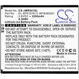 3.8V, Li-ion, 2200mAh, Hotspot battery fits Jio, El-bp515761v, Jmr541, 8.36Wh Hotspot Cameron Sino Technology Limited
