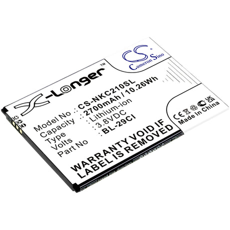 3.8V, Li-ion, 2700mAh, SmartPhone battery fits Nokia, Bl-29ci, C10, C20, 10.26Wh Mobile, SmartPhone Cameron Sino Technology Limited (Smartphone)