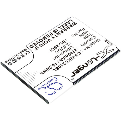 3.8V, Li-ion, 2700mAh, SmartPhone battery fits Nokia, Bl-29ci, C10, C20, 10.26Wh Mobile, SmartPhone Cameron Sino Technology Limited (Smartphone)