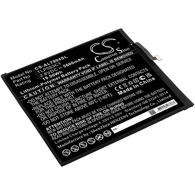 3.8V, Li-Polymer, 5000mAh, Tablet battery fits Alcatel, Tlp053c1, 9048s, Tab 8, 19.00Wh Tablet Cameron Sino Technology Limited