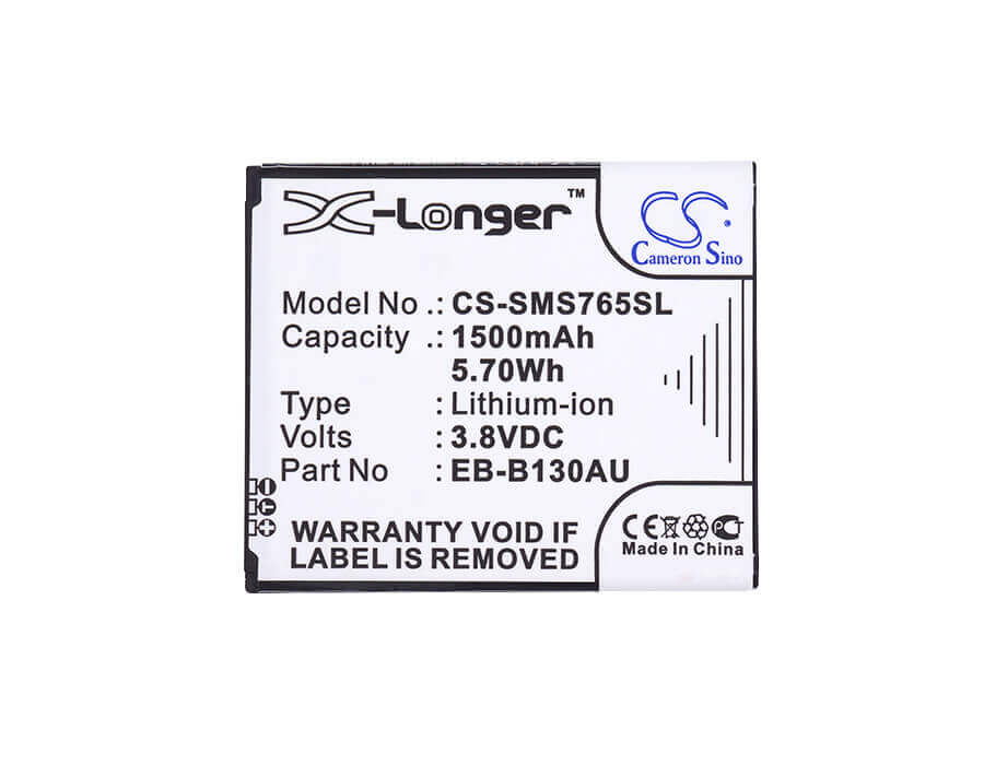 3.8V, Li-ion, 1500mAh, SmartPhone battery fits Samsung, Eb-b130ae, Greatcall Touch 3, Jitterbug Touch 3, 5.7Wh Mobile, SmartPhone Cameron Sino Technology Limited (Smartphone)