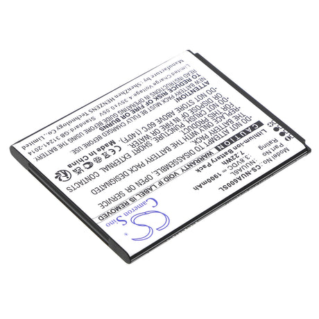 Batterie de smartphone 3.8V, Li-ion, 1900mAh, compatible avec Nuu, Nuua6l, A6l, 7.22Wh Mobile, Smartphone Cameron Sino Technology Limited (Smartphone)
