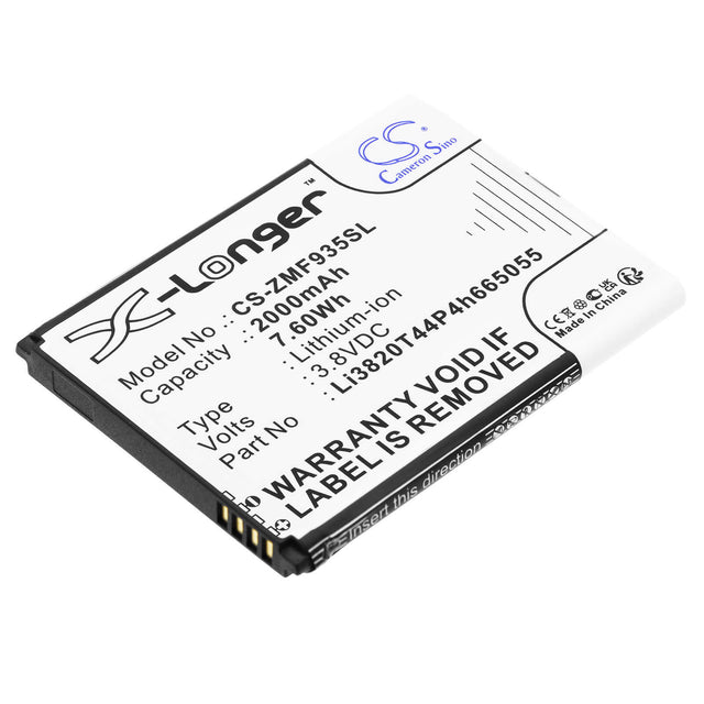 3.8V, Li-ion, 2000mAh, Hotspot battery fits Zte, Li3820t44p4h665055, Mf935, 7.60Wh Hotspot Cameron Sino Technology Limited