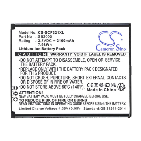 3.8V, Li-ion, 2100mAh, SmartPhone battery fits Schok, Sb2000, Flip Sc3218b, Flip Sc3218t, 7.98Wh Mobile, SmartPhone Cameron Sino Technology Limited (Smartphone)
