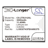 3.8V, Li-ion, 2500mAh, SmartPhone battery fits Zte, Li3830t43p8h486375, Blade A31 2021, 9.5Wh Mobile, SmartPhone Cameron Sino Technology Limited (Smartphone)