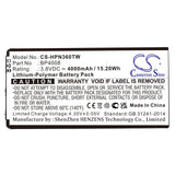 3.8V, Li-Polymer, 4000mAh, Two-Way Radio battery fits Hytera, Bp4008, Pnc360, Pnc360s, 15.2Wh Two-Way Radio Cameron Sino Technology Limited