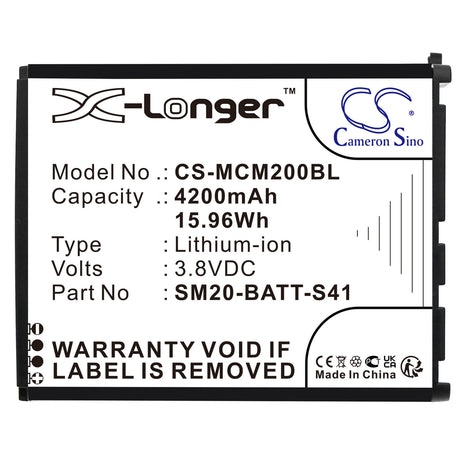 3.8v, Li-ion, 4200mah, Barcode Scanner Battery Fits M3 Mobile, Sm20, Sm20 X, 15.96wh Barcode Scanner Cameron Sino Technology Limited