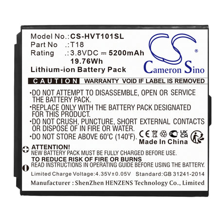 3.8v, Li-ion, 5200mah, Home Security Battery Fits Hikvision  Ds-mdt101/gle, 19.76wh Home Security Camera Cameron Sino Technology Limited   