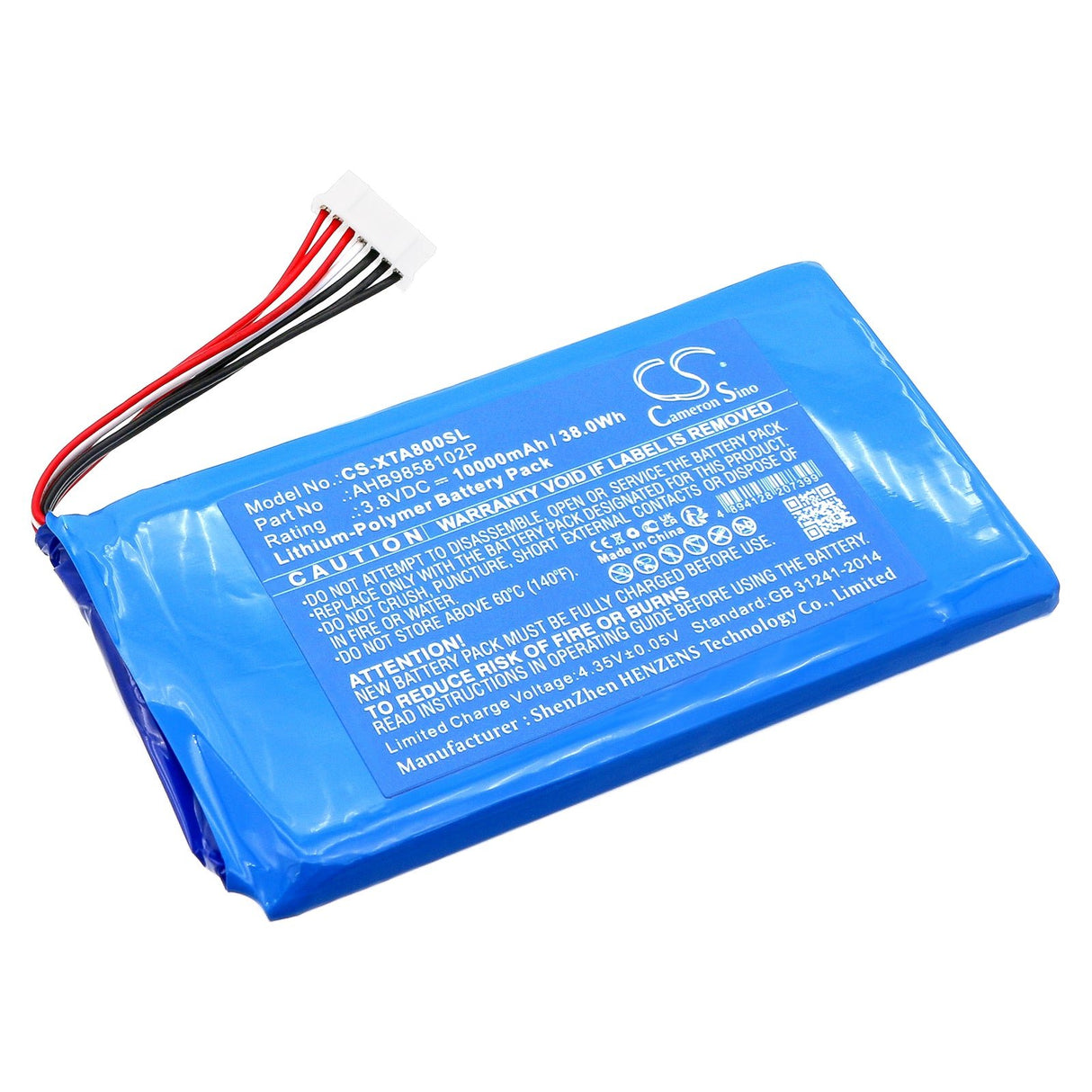 3.8V, Li-Polymer, 10000mAh Diagnostic Scanner Battery fits Xtool, A80 H6, A80 Pro Full System Car Scan T, 38.0Wh Diagnostic Scanner Cameron Sino Technology Limited   