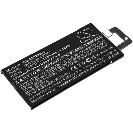 3.8V, Li-Polymer, 1100mAh, E-book, E-reader battery fits Amazon, 58-000252, Kindle Oasis 3, 4.18Wh E-book, E-reader Cameron Sino Technology Limited