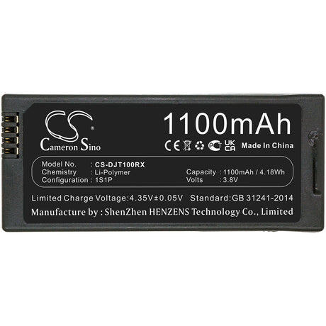 3.8V, Li-Polymer, 1100mAh, Drones battery fits Dji, T01, Tello, 4.18Wh Drones Cameron Sino Technology Limited
