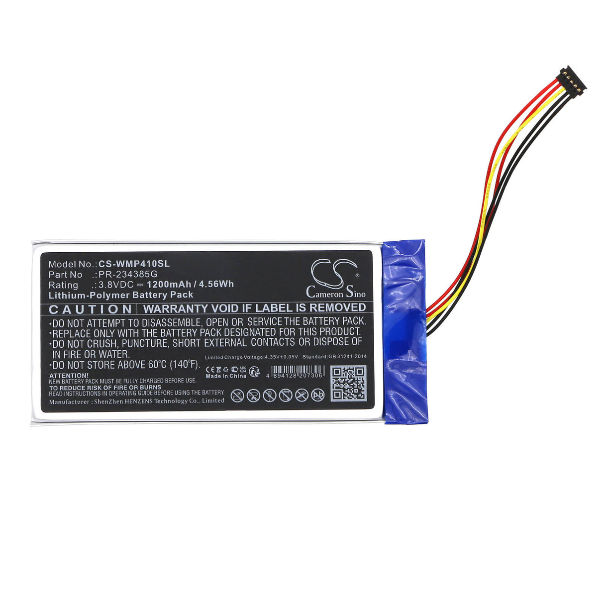 3.8V, Li-Polymer, 1200mAh Digital Drawing Pad Battery fits Wacom, Ctl4100, Ctl-4100/k0-c, 4.56Wh Digital Drawing Pad Cameron Sino Technology Limited