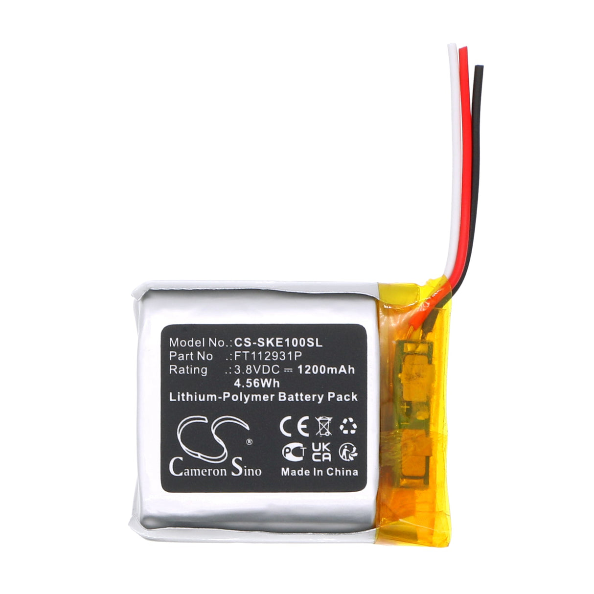 3.8v, Li-polymer, 1200mah, Headset Battery Fits Skullcandy Crusher Evo, 4.56wh Wireless Headset Cameron Sino Technology Limited   