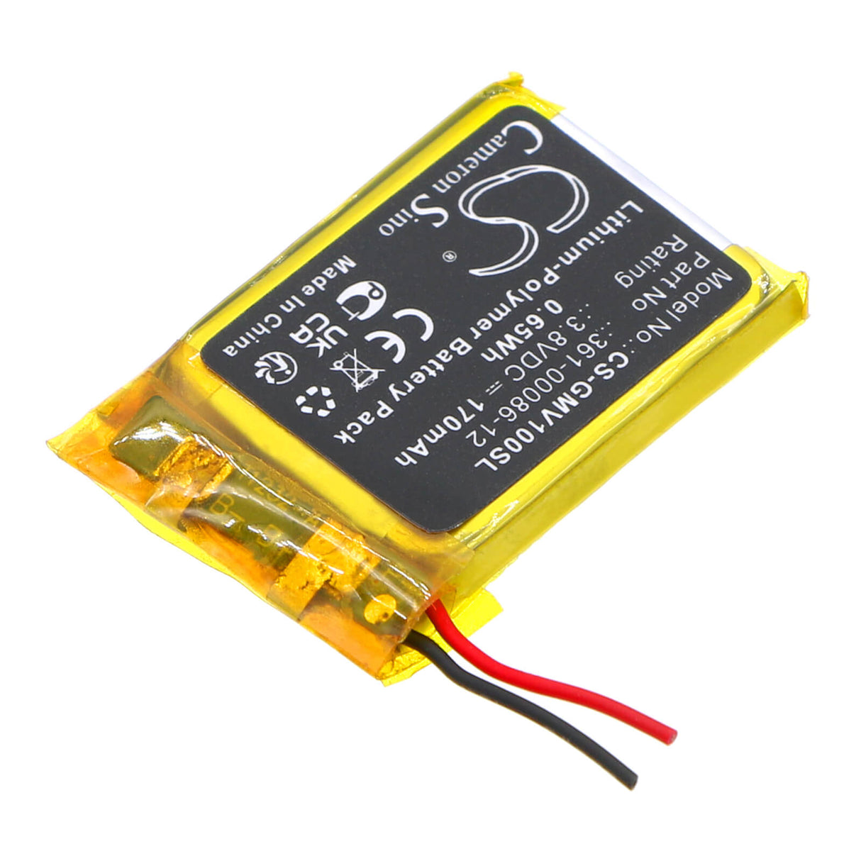 3.8V, Li-Polymer, 170mAh, Smartwatch Battery fits Garmin, Femix 6s Pro, Venu, 0.65Wh Smartwatch Cameron Sino Technology Limited