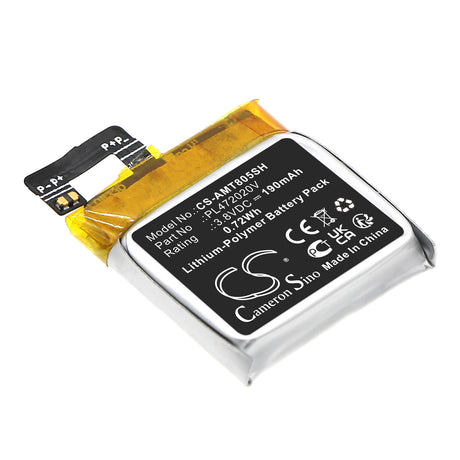 3.8V, Li-Polymer, 190mAh, Smartwatch battery fits Amazfit, Pl472020v, A1805, 0.72Wh Smartwatch Cameron Sino Technology Limited