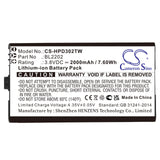 3.8V, Li-ion, 2000mAh, Two-Way Radio battery fits Hytera, Bl2202, Bd300, Bd302, 7.6Wh Two-Way Radio Cameron Sino Technology Limited