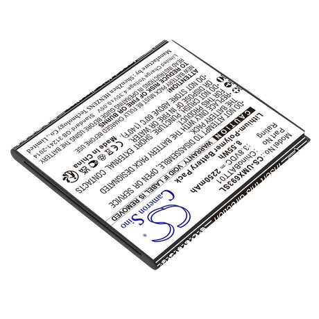 3.8V, Li-Polymer, 2250mAh, SmartPhone battery fits Umx, Chinobatt01, U683cl, U693cl, 8.55Wh Mobile, SmartPhone Cameron Sino Technology Limited (Smartphone)