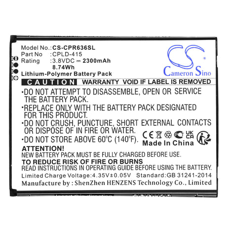 3.8V, Li-Polymer, 2300mAh, SmartPhone battery fits Coolpad, Cpld-415, Btr3636ab, Canvas, 8.74Wh Mobile, SmartPhone Cameron Sino Technology Limited (Smartphone)