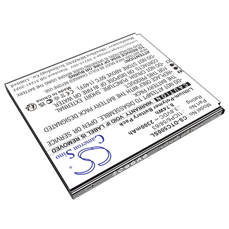 3.8V, Li-Polymer, 2300mAh, Portable Printer battery fits Datecs, Bluecase 50, Bluepad 5500 Plus, 8.74Wh Portable Printer Cameron Sino Technology Limited