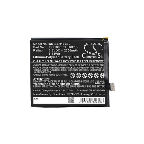 3.8V, Li-Polymer, 2300mAh, SmartPhone battery fits Blu, C675940250t, R0030uu, R1 Hd, 8.74Wh Mobile, SmartPhone Cameron Sino Technology Limited (Smartphone)