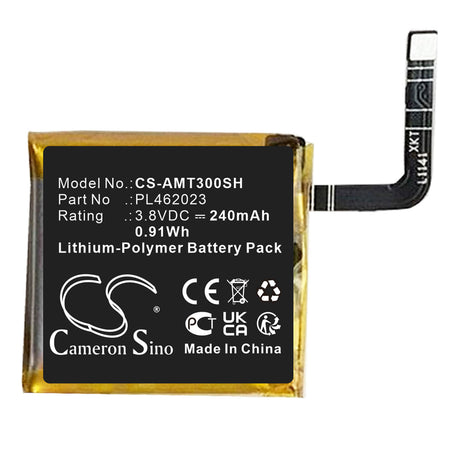 3.87V, Li-Polymer, 240mAh, Smartwatch battery fits Amazfit, Pl462023, A2035, Gts 3, 0.93Wh Smartwatch Cameron Sino Technology Limited