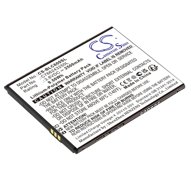 3.8V, Li-Polymer, 2500mAh, SmartPhone battery fits Blu, C766243250l, C0090p, C6, 9.5Wh Mobile, SmartPhone Cameron Sino Technology Limited (Smartphone)