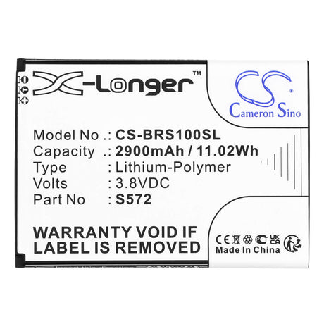 3.8V, Li-Polymer, 2900mAh, SmartPhone battery fits Brondi, S572, S572, Smartphone S, 11.02Wh Mobile, SmartPhone Cameron Sino Technology Limited (Smartphone)