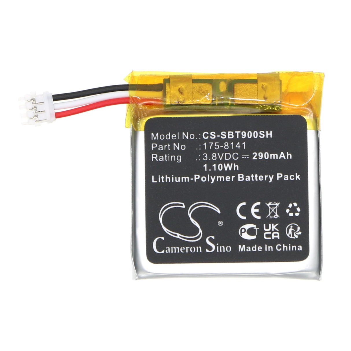 3.8v, Li-polymer, 290mah, Smartwatch Battery Fits 9, 1.10wh Smartwatch Cameron Sino Technology Limited