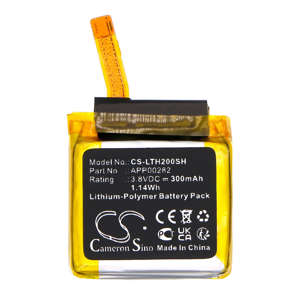 3.8v, Li-polymer, 300mah, Smartwatch Battery Fits Louis Vuitton Tambour Horizon 2, 1.14wh Smartwatch Cameron Sino Technology Limited