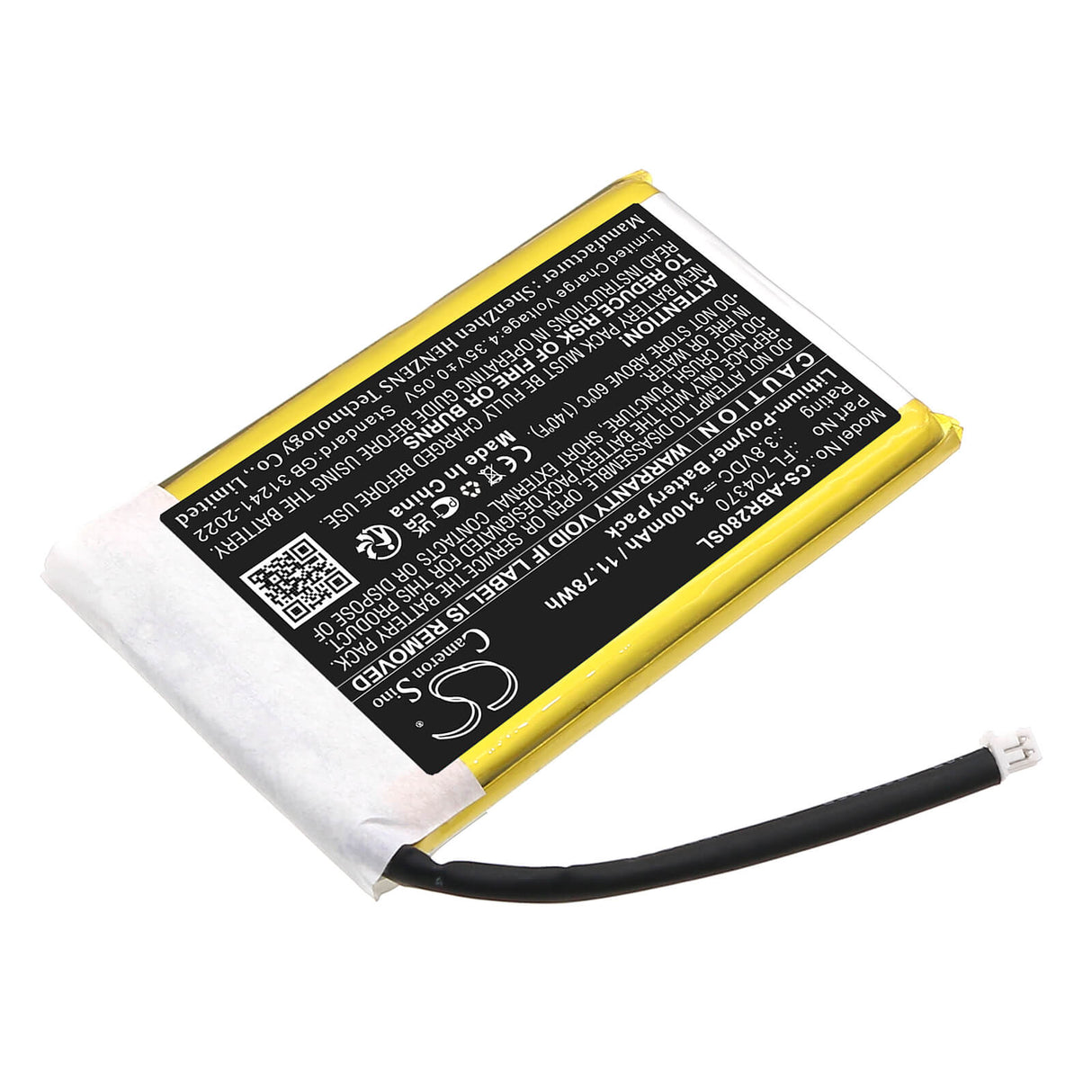 3.8V, Li-Polymer, 3100mAh, batterie de console de jeu adaptée à Anbernic, Pocket Rg28xx, 11.78Wh Console de jeu Cameron Sino Technology Limited