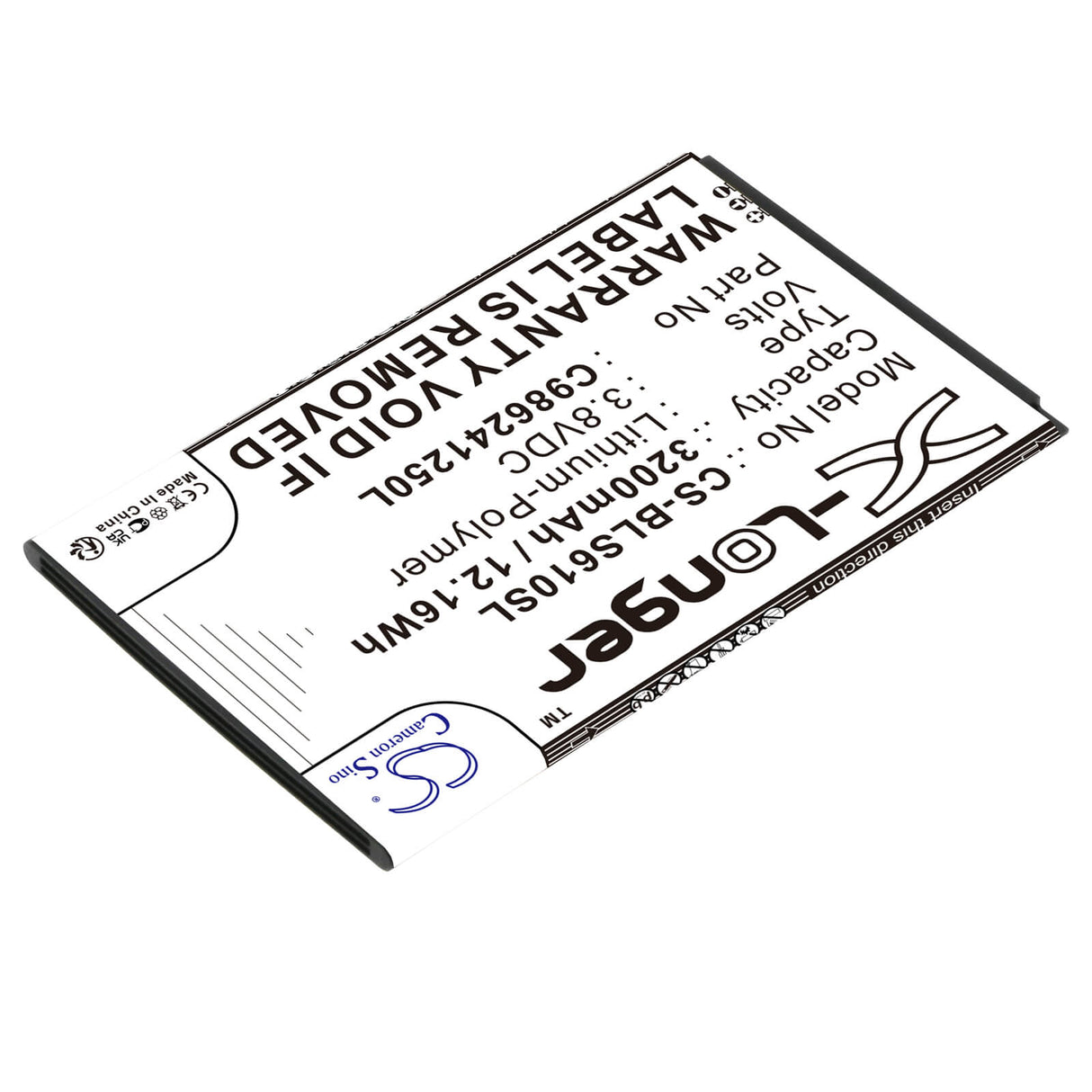 3.8V, Li-Polymer, 3200mAh, SmartPhone battery fits Blu, C986241250l, A190p, Advance A6, 12.16Wh Mobile, SmartPhone Cameron Sino Technology Limited (Smartphone)