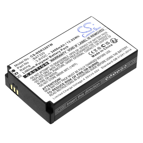 3.8V, Li-Polymer, 3400mAh, Two-Way Radio battery fits Inrico, B-87c, T-298s, T320, 12.92Wh Two-Way Radio Cameron Sino Technology Limited