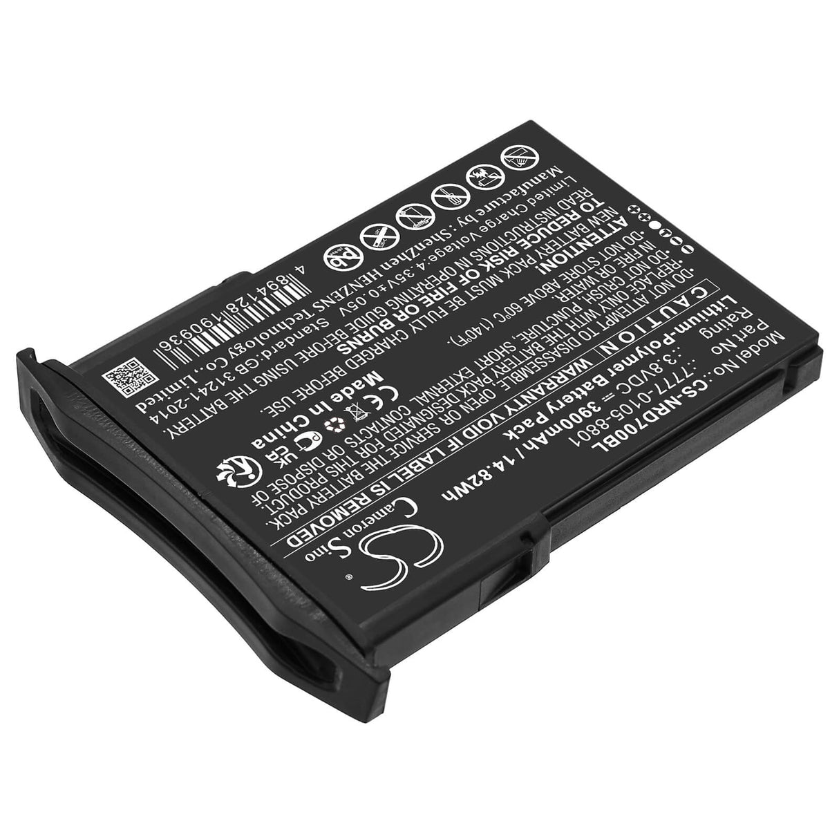 3.8v, Li-polymer, 3900mah, Barcode Scanner Battery Fits Ncr Orderman, 7, 7 Msr, 14.82wh Barcode Scanner Cameron Sino Technology Limited