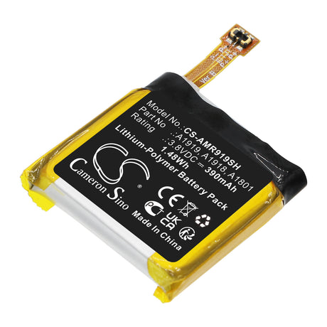 3.8V, Li-Polymer, 390mAh, Smartwatch battery fits Amazfit, A1801, T-rex, T-rex Pro, 1.48Wh Smartwatch Cameron Sino Technology Limited