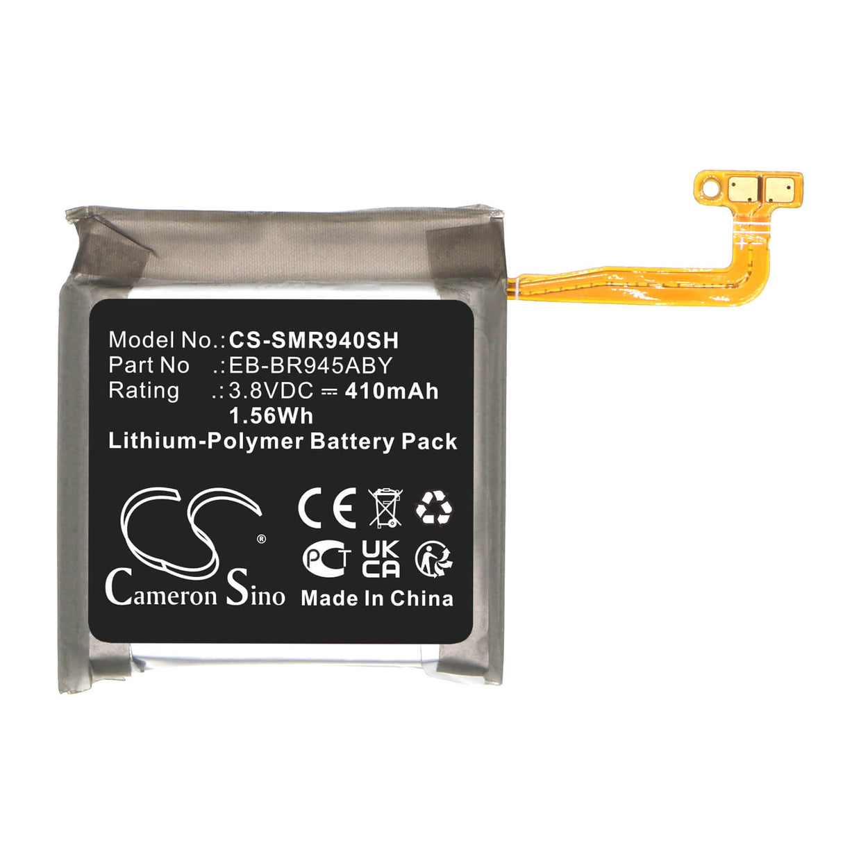 3.8v, Li-polymer, 410mah, Smartwatch Battery Fits Samsung, Galaxy Watch 6 44mm, M-r940, 1.56wh Smartwatch Cameron Sino Technology Limited