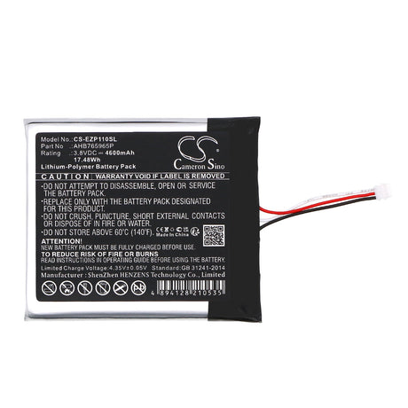3.8V, Li-Polymer, 4600mAh, Home Security Camera battery fits Ezviz, Cs-dp1c, Cs-dp1c-4a1wpfbsr, 17.48Wh Home Security Camera Cameron Sino Technology Limited
