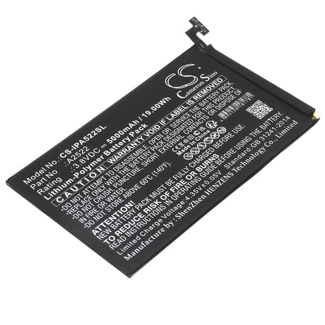 3.8V, Li-Polymer, 5000mAh, Tablet battery fits Apple, A2522, A2567, A2568, 19.00Wh Tablet Cameron Sino Technology Limited