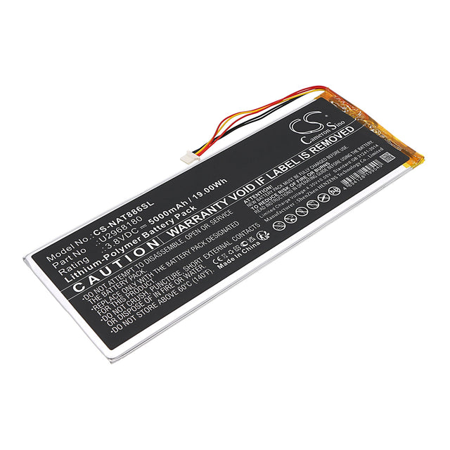3.8V, Li-Polymer, 5000mAh, Tablet Battery fits Onn, 100011886, Nsurf Tablet 10" Gen 2, 19.00Wh Tablet Cameron Sino Technology Limited