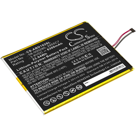 3.8V, Li-Polymer, 6300mAh, Tablet battery fits Amazon, 2955c7, Kindle Fire Hd 10.1 9th, M2v3r5, 23.94Wh Tablet Cameron Sino Technology Limited
