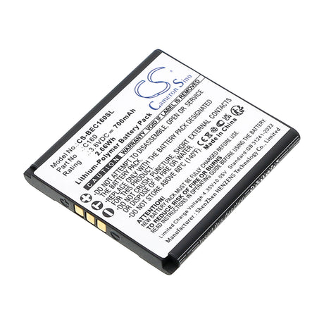 3,8V, Li-Polymère, 700mAh, Batterie pour mobile, smartphone adaptée à Bea-fon, C160, C160, C160 Schwarz, 2,66Wh Mobile, Smartphone Cameron Sino Technology Limited (Smartphone)