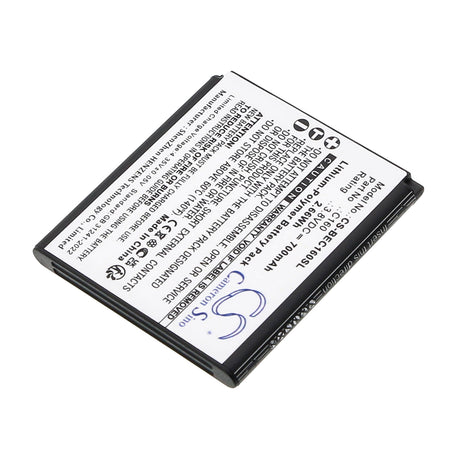 3,8V, Li-Polymère, 700mAh, Batterie pour mobile, smartphone adaptée à Bea-fon, C160, C160, C160 Schwarz, 2,66Wh Mobile, Smartphone Cameron Sino Technology Limited (Smartphone)