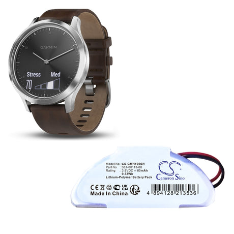 3.8V, Li-Polymer, 85mAh, Smartwatch battery fits Garmin, Vivomove Hr, 0.32Wh Smartwatch Cameron Sino Technology Limited