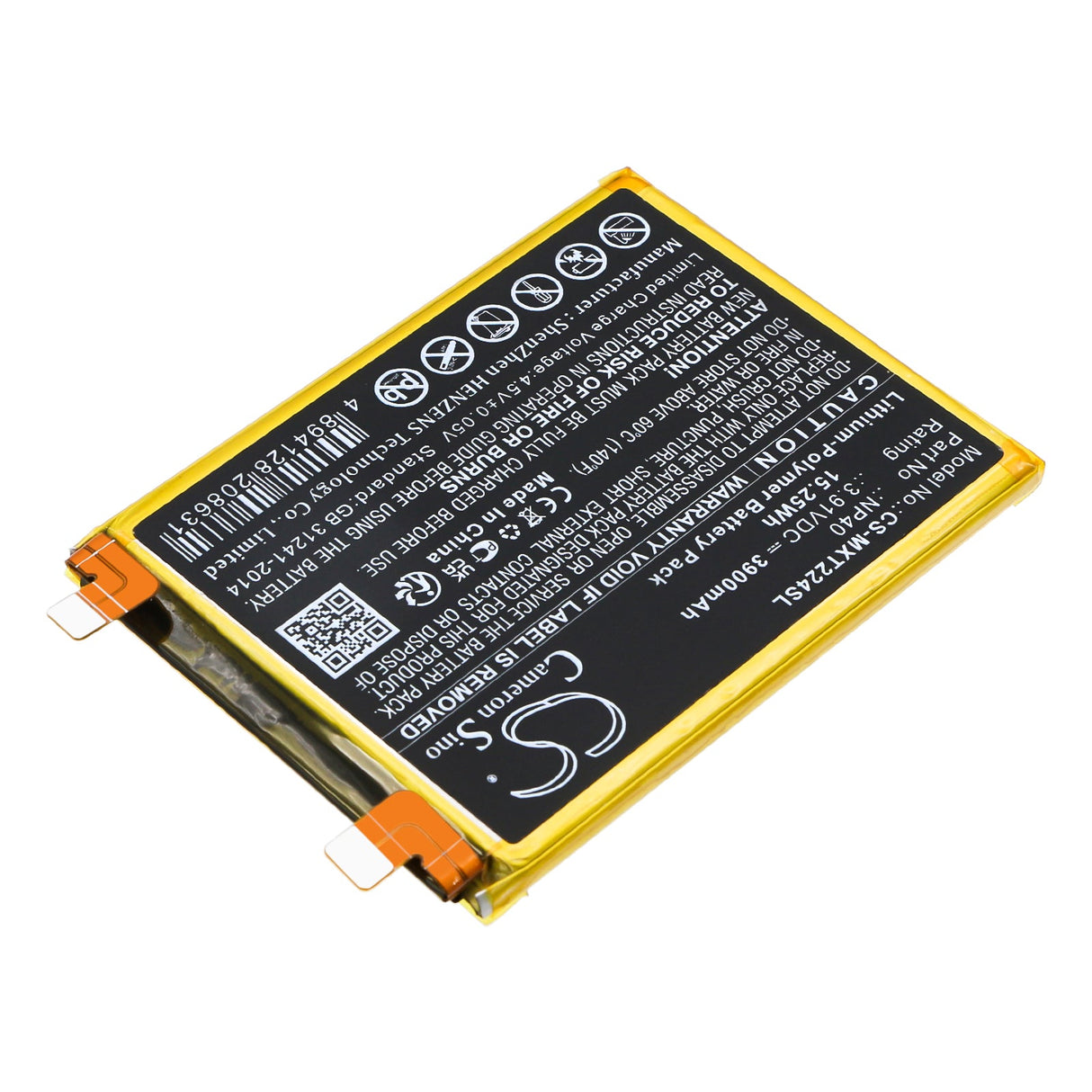 3.91V, Li-Polymer, 3900mAh, SmartPhone battery fits Motorola, Np40, Edge 30 Neo, Xt2245, 15.25Wh Mobile, SmartPhone Cameron Sino Technology Limited (Smartphone)