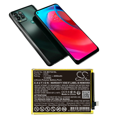 3,91V, Li-Polymer, 4850mAh, Mobile, batterie de smartphone compatible avec Motorola, Qs50, Moto G Stylus 5g, Xt2419 (2024), 18,96Wh Mobile, Smartphone Cameron Sino Technology Limited (Smartphone)