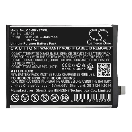 3,91V, Li-Polymère, 4900mAh, batterie de smartphone compatible Vivo, Ba08, V2279a, Y100i 5g 2023 Édition Standard, 19,16Wh Mobile, Smartphone Cameron Sino Technology Limited (Smartphone)